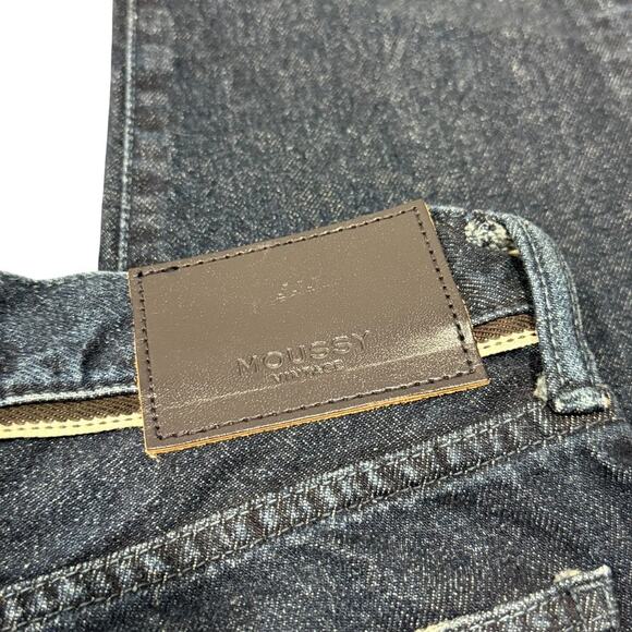 MOUSSY Vintage Emma Tapered Mid 100% Cotton Jeans Dark Blue 31 - Picture 4 of 7